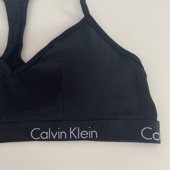 CALVIN KLEIN V-Neck Racerback Cotton Bralette - Picture 4 of 7